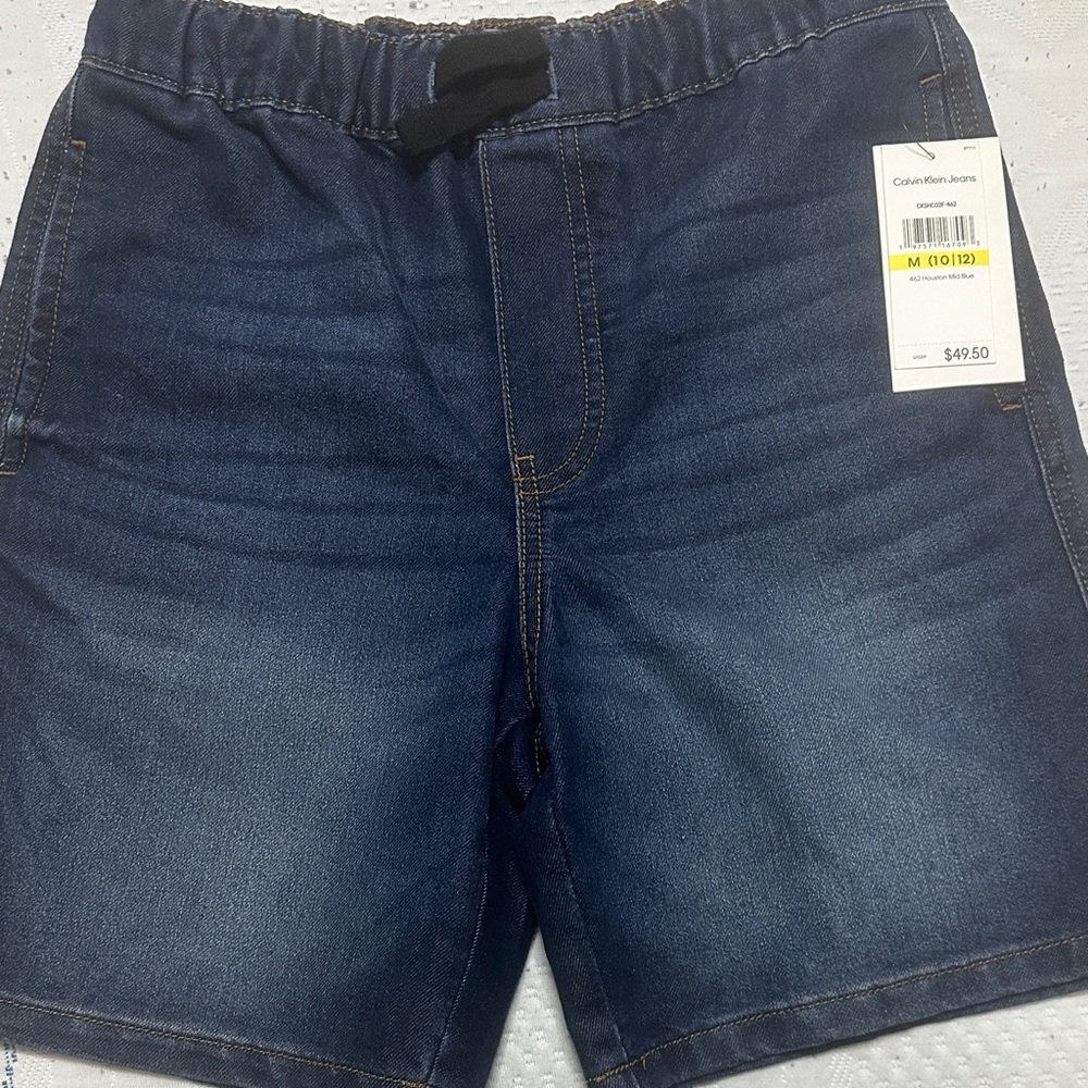 Calvin Klein Dark Blue Denim Shorts - Picture 1 of 5